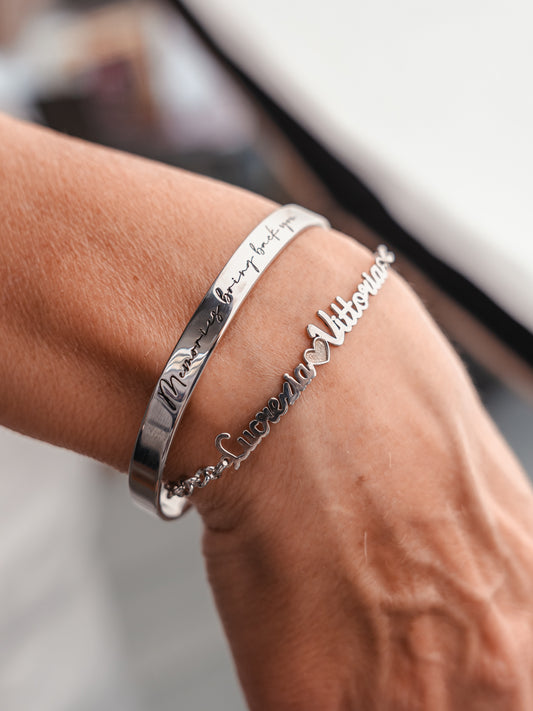 Bracciale Con Due Nomi e Simbolo