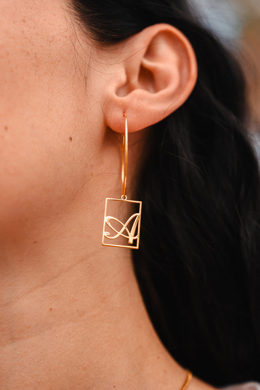 Orecchino Iniziale Rettangolo