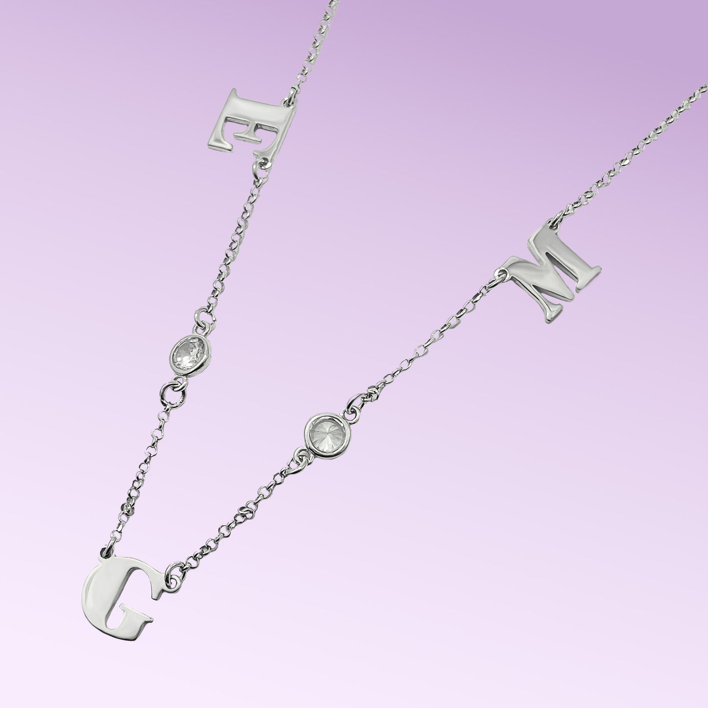 Collana Con Iniziali e Cristalli