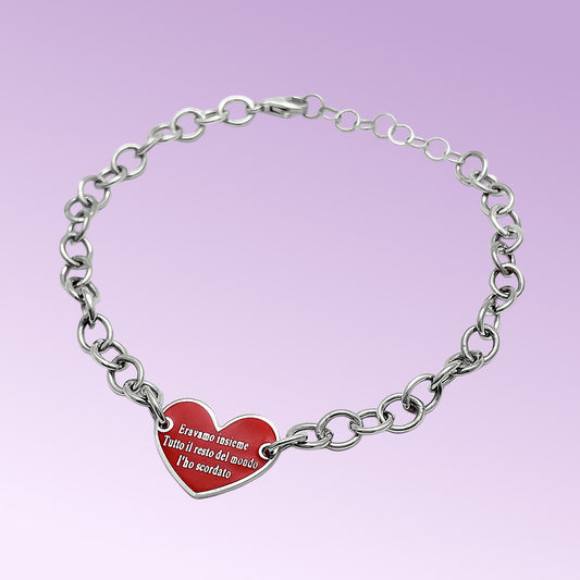 bracciale cuore in Argento 925 | Personalizzato e Fatto a Mano in Italia. Amira gioielli personalizzati