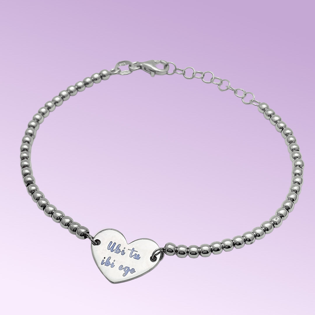 bracciale cuore in Argento 925 | Personalizzato e Fatto a Mano in Italia. Amira gioielli personalizzati
