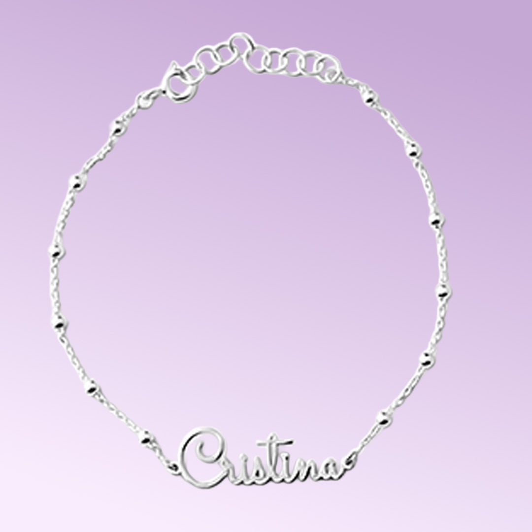 bracciale nome in Argento 925 | Personalizzato e Fatto a Mano in Italia. Amira gioielli personalizzati
