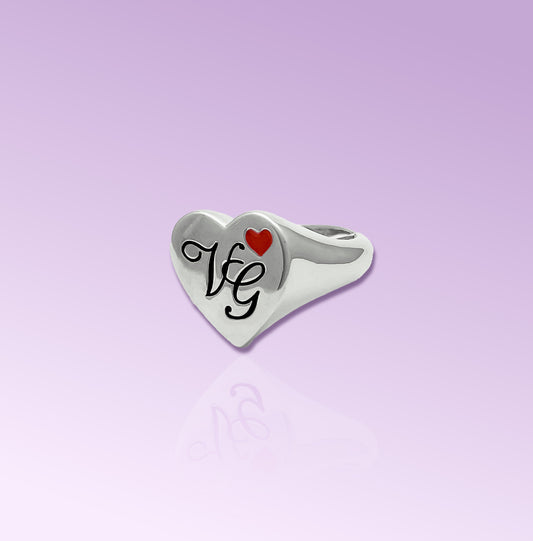 Anello Chevalier Cuore a in Argento 925 | Personalizzato e Fatto a Mano in Italia.