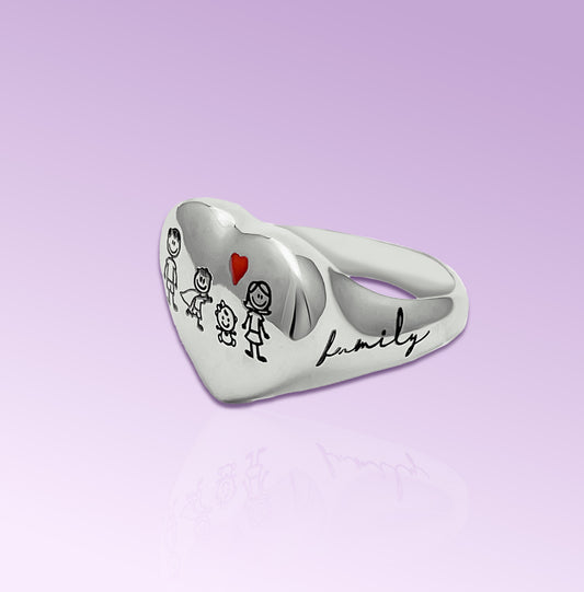 Anello Cuore Maxi in Argento 925 | Personalizzato e  Fatto a Mano in Italia.