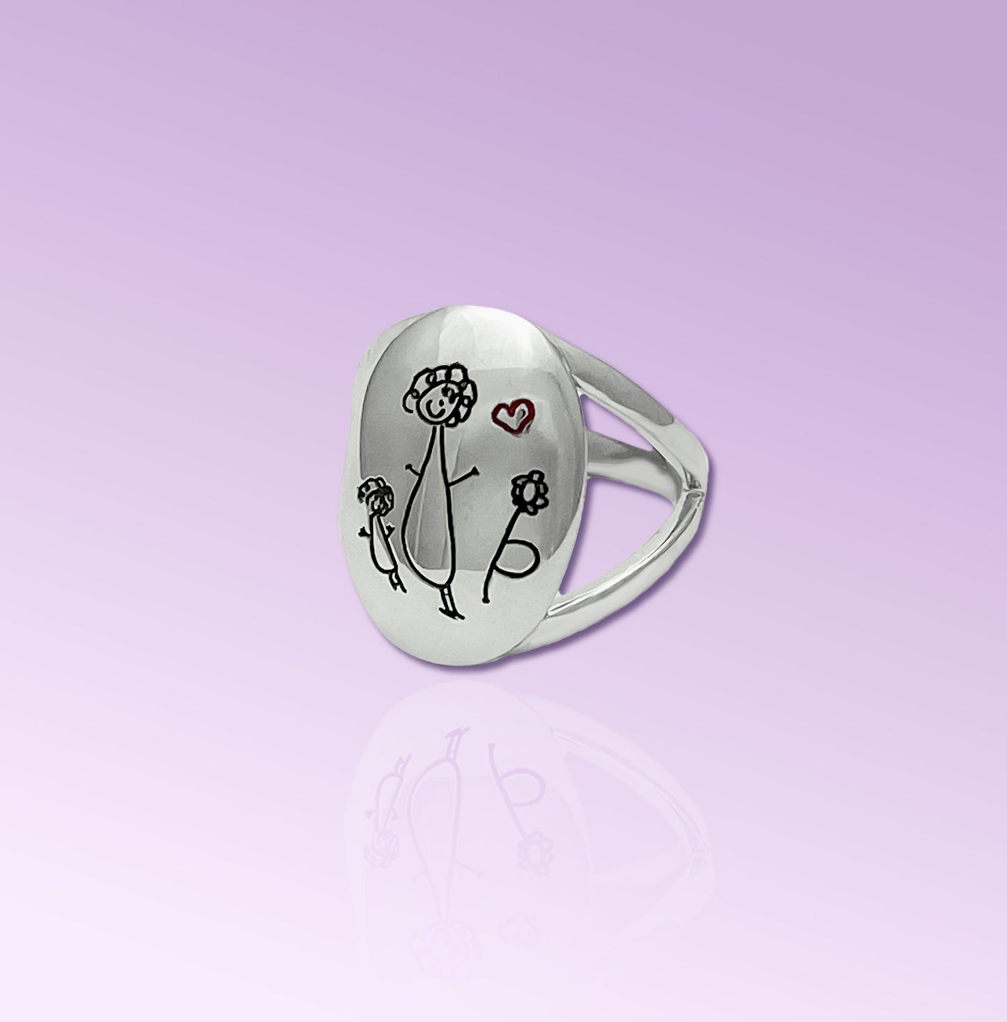 Anello Disegno Bambini &nbsp;in Argento 925 | Personalizzato ; Fatto a Mano in Italia.