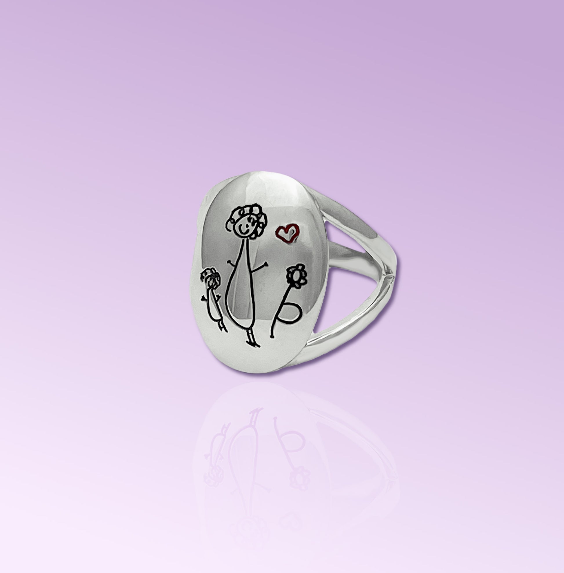 Anello Disegno Bambini &nbsp;in Argento 925 | Personalizzato ; Fatto a Mano in Italia.