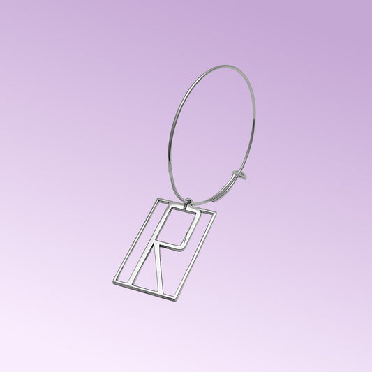 Cerchio Rettangolo iniziale in Argento 925 | Personalizzato e  Fatto a Mano in Italia. Amira gioielli personalizzati