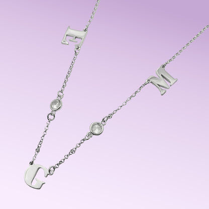 Collana Con Iniziali e Cristalli