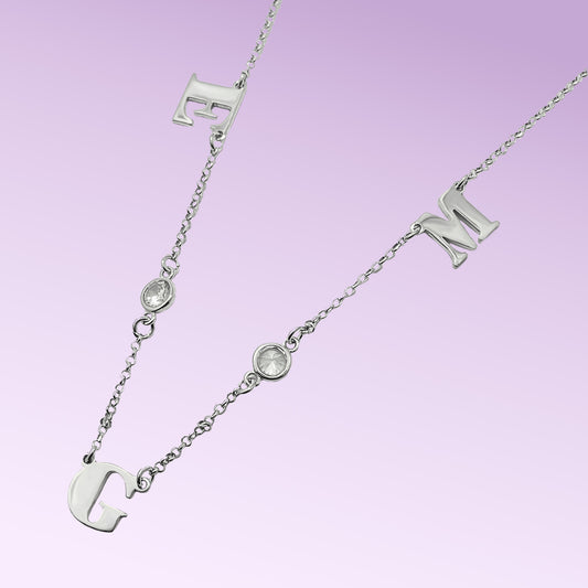 Collana Con Iniziali e Cristalli