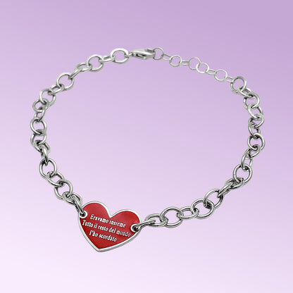 bracciale cuore in Argento 925 | Personalizzato e  Fatto a Mano in Italia. Amira gioielli personalizzati