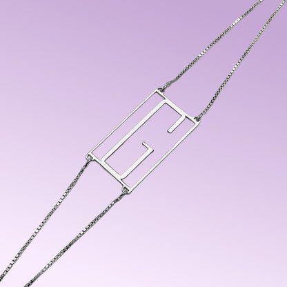 bracciale iniziale rettangolo  in Argento 925 | Personalizzato e  Fatto a Mano in Italia. Amira gioielli personalizzati