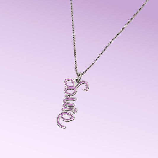 Collana Parola in Argento 925 | Personalizzato e Fatto a Mano in Italia. calligrafia Amira gioielli personalizzati